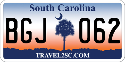 SC license plate BGJ062