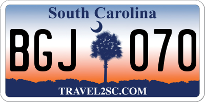 SC license plate BGJ070