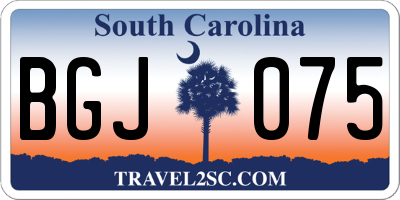 SC license plate BGJ075