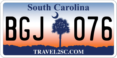 SC license plate BGJ076