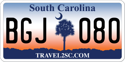 SC license plate BGJ080