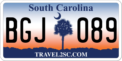 SC license plate BGJ089