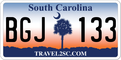 SC license plate BGJ133