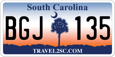 SC license plate BGJ135