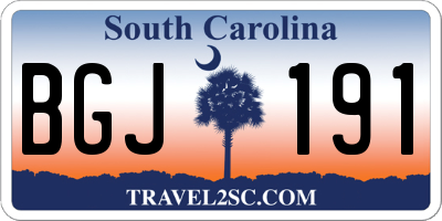 SC license plate BGJ191
