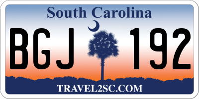SC license plate BGJ192