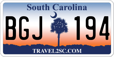 SC license plate BGJ194