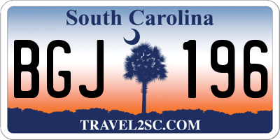 SC license plate BGJ196