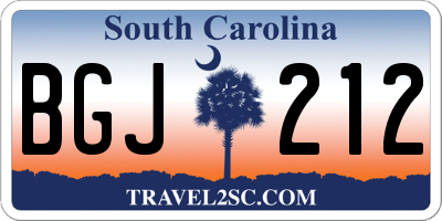 SC license plate BGJ212