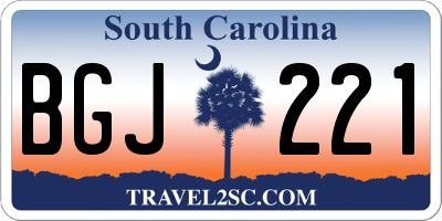 SC license plate BGJ221