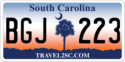 SC license plate BGJ223