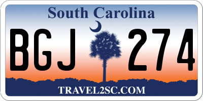SC license plate BGJ274