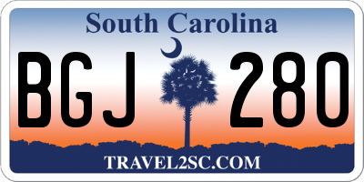 SC license plate BGJ280