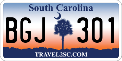 SC license plate BGJ301