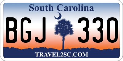 SC license plate BGJ330