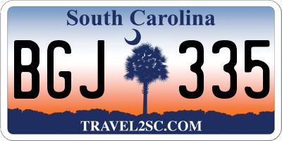 SC license plate BGJ335