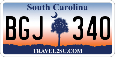 SC license plate BGJ340