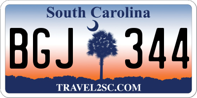 SC license plate BGJ344