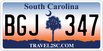 SC license plate BGJ347