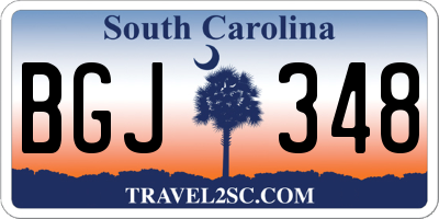 SC license plate BGJ348