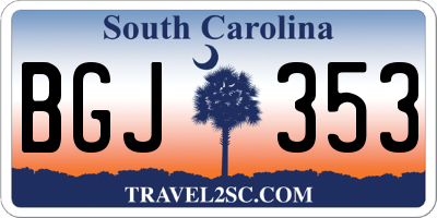 SC license plate BGJ353