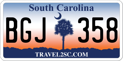 SC license plate BGJ358