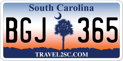 SC license plate BGJ365