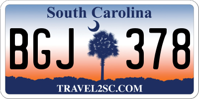 SC license plate BGJ378