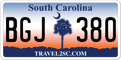 SC license plate BGJ380