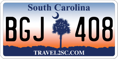 SC license plate BGJ408