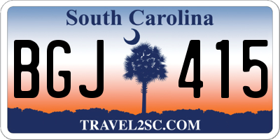 SC license plate BGJ415