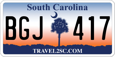 SC license plate BGJ417