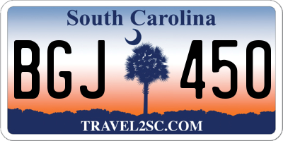 SC license plate BGJ450