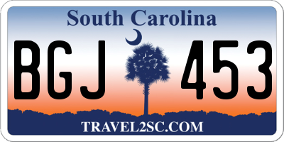 SC license plate BGJ453
