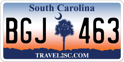 SC license plate BGJ463