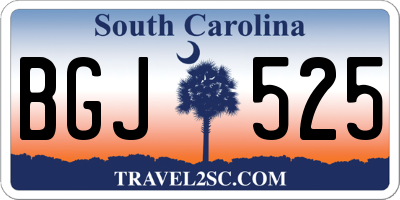 SC license plate BGJ525