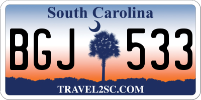 SC license plate BGJ533