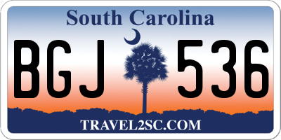 SC license plate BGJ536