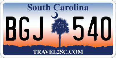 SC license plate BGJ540