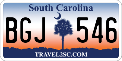 SC license plate BGJ546