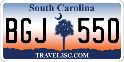 SC license plate BGJ550