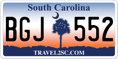 SC license plate BGJ552
