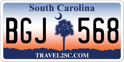 SC license plate BGJ568