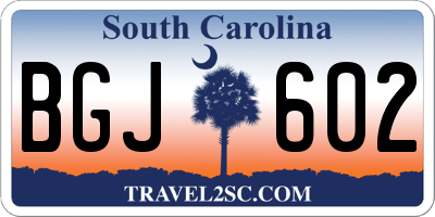 SC license plate BGJ602