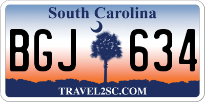 SC license plate BGJ634