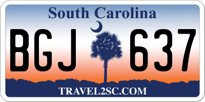 SC license plate BGJ637