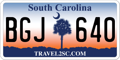 SC license plate BGJ640