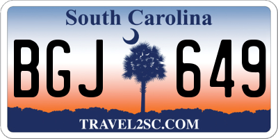 SC license plate BGJ649