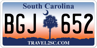 SC license plate BGJ652