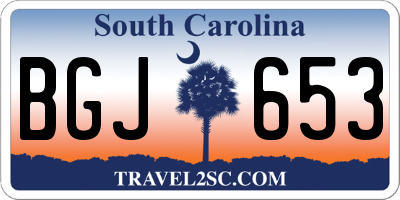 SC license plate BGJ653